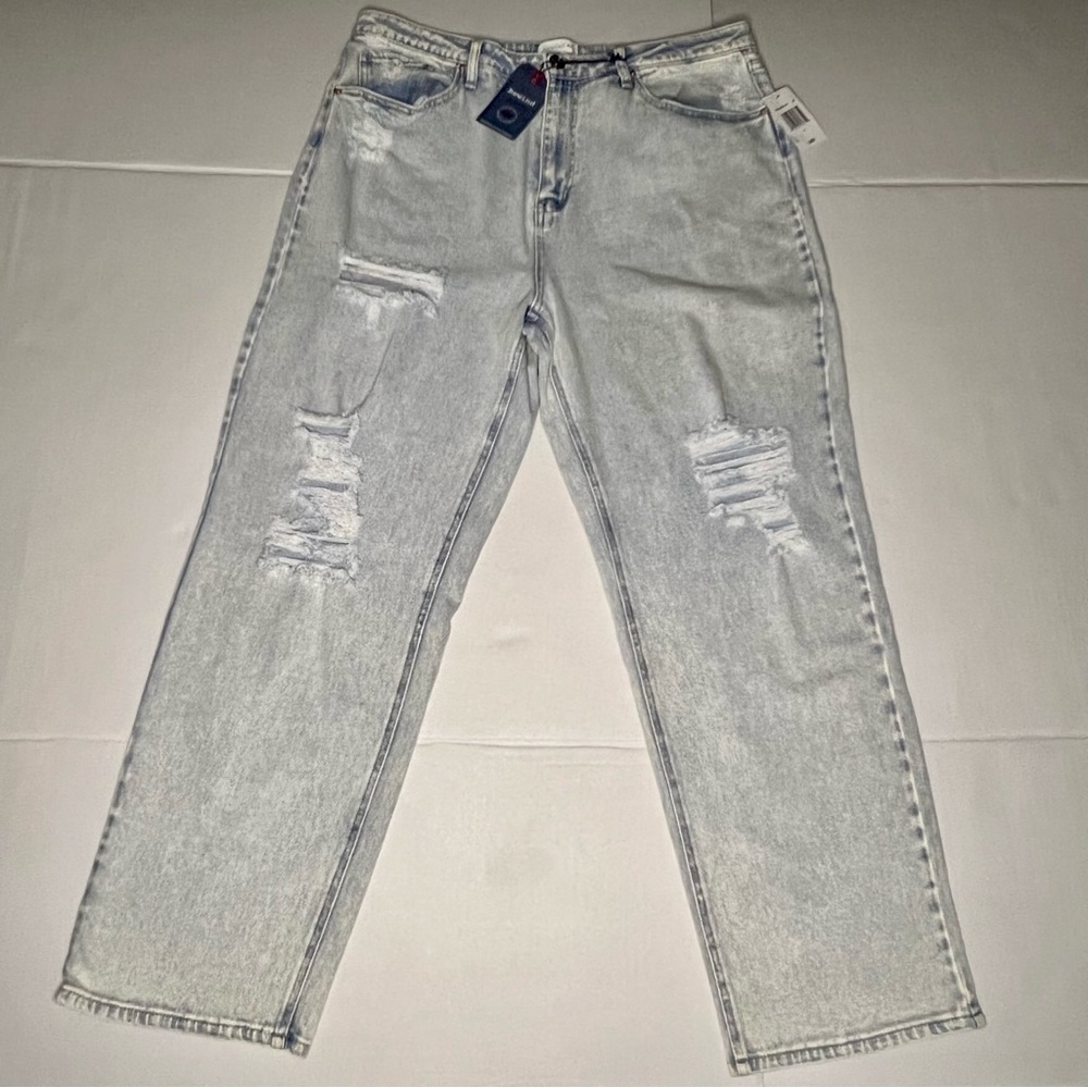 Womens Rewind High-Rise Light Blue Distressed Jeans Size 15/32W